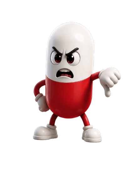 Fud mascot, angry red pill
